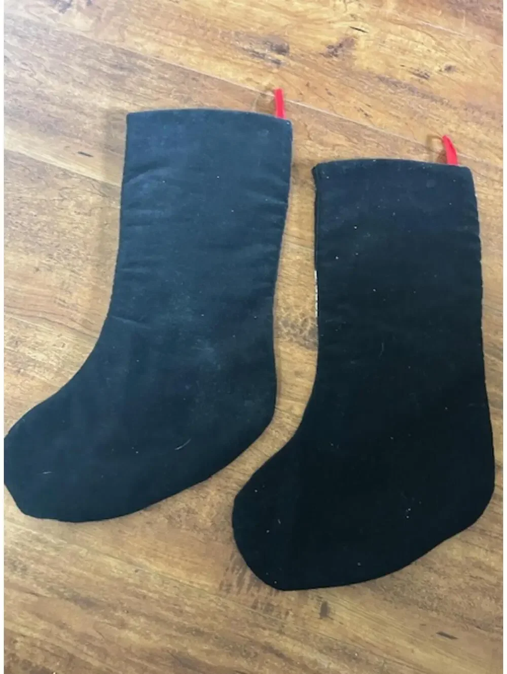 Vintage Embroidered Christmas Stockings with Nativity Scene Set of 2